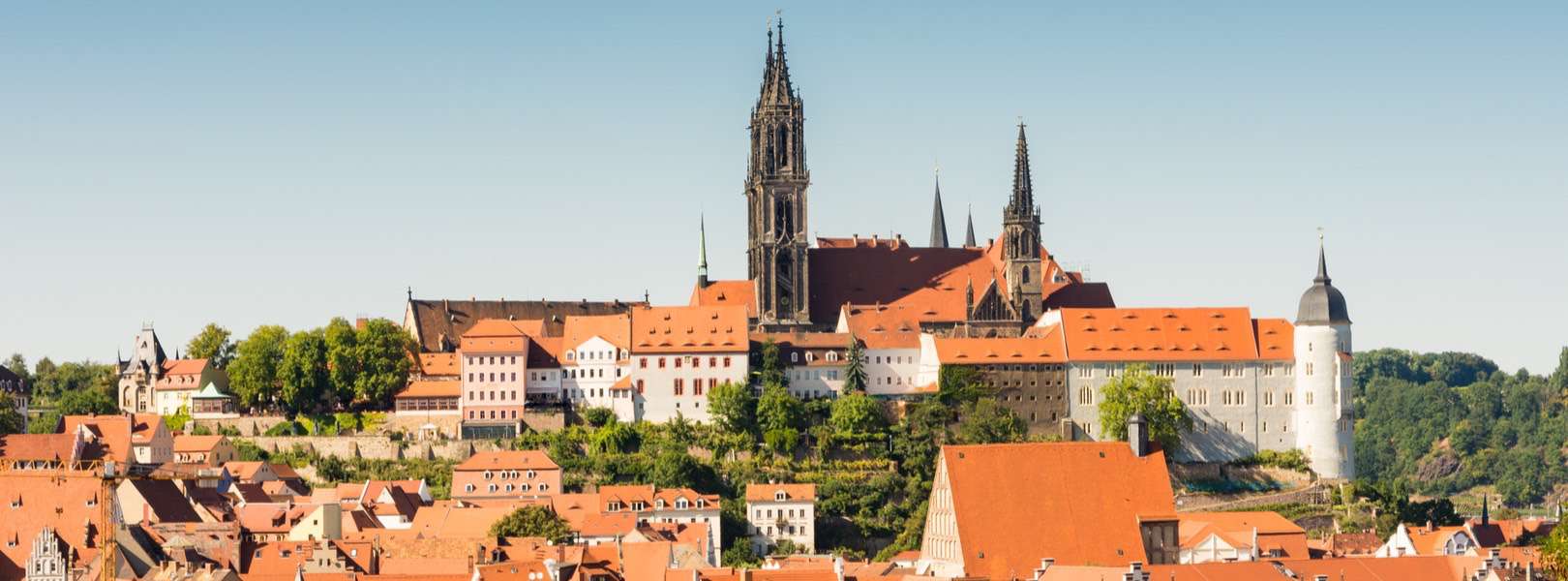Blick auf die Stadt Meissen in Sachsen, die bekannt ist durch das Meissner Porzellan